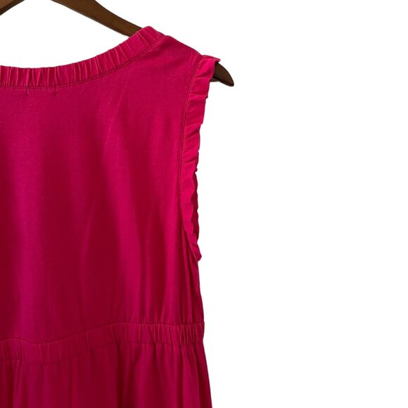 J. Crew NEW Sleeveless V Neck Knit Dress In Fuchsia Pink Size L - Picture 10 of 14